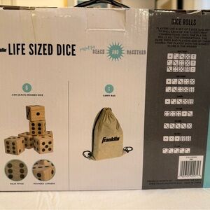Franklin Life-Sized Wooden Dice Set with Carry Bag